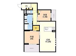 ル・シャノワール2 2LDKの間取図画像