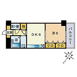CITYSPIRE春日南 1DKの間取図画像