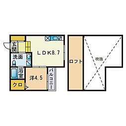 ノブレス・オブリージュ 1Kの間取図画像