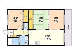 エステート杉塚 3LDKの間取図画像