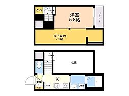 エスパシオ二日市 1Kの間取図画像