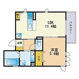 NextLife 1LDKの間取図画像