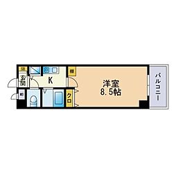 パークコート太宰府 1Kの間取図画像