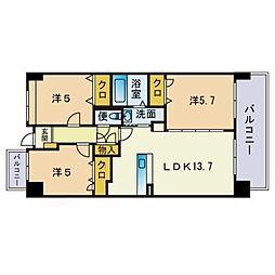 フェニックス福岡南 3LDKの間取図画像