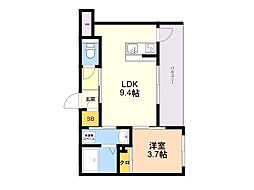 リアンレガーロ雑餉隈2 1LDKの間取図画像