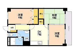 コーポウィステリア25 3DKの間取図画像