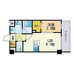 春日コンドミニアム 1LDKの間取図画像