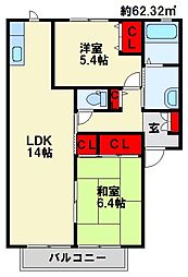オー・ボアパティール　C棟 2階