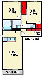 エスポワールKM II B棟 2階
