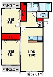 ハーベスト上津熊　B棟 3階