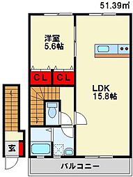 ルネス若園 B棟 2階