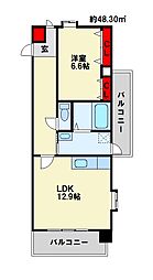 ラピュタ 8階1LDKの間取り
