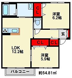 メゾン　エクレールB棟 2階