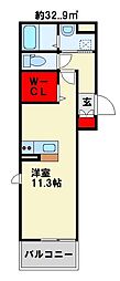 M.K.K北方 ワンルームの間取図画像