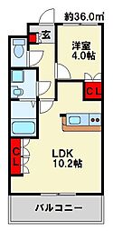 グランディール 1LDKの間取図画像