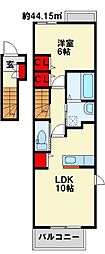 J・サクレ葛原1 1LDKの間取図画像