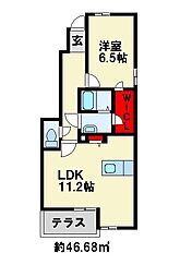リアルエステート12 1LDKの間取図画像