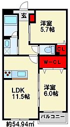 仮)プレステージ行橋泉中央 2LDKの間取図画像