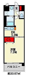 ハミングバード上吉田 1DKの間取図画像