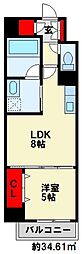 ファミーユ中園2 1LDKの間取図画像