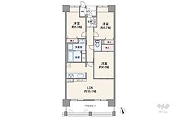 マリナージュ芦屋 3LDKの間取図画像