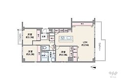 メゾン白鶴 3LDKの間取図画像