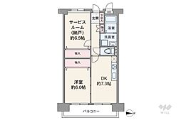阪急西宮マンション 1SDKの間取図画像