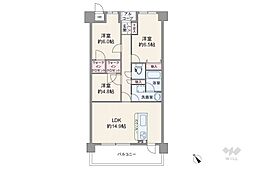 ダイアパレス甲子園 3LDKの間取図画像