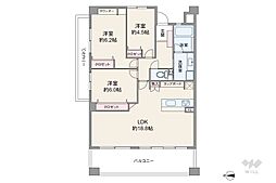 サンメゾン西宮北口VentEleve 3LDKの間取図画像