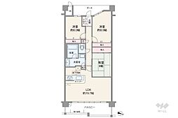 ロイヤルヴィーゼ芦屋ルナ・コート4号棟 3LDKの間取図画像