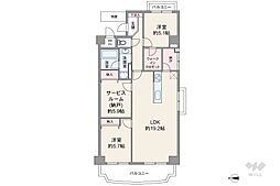メガロコープ西宮21号棟 2SLDKの間取図画像