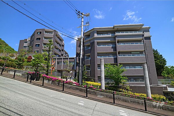 ネバーランドシエル箕面ロワイヤルの外観（西側から）