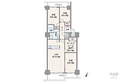 サンロイヤル箕面コスモ1号館 3SLDKの間取図画像