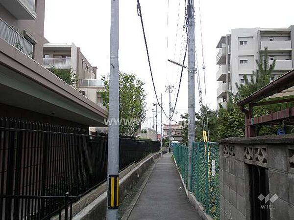 敷地北側の前面道路（車は通れません）