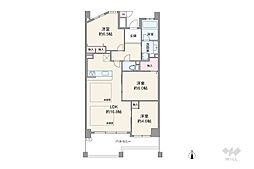 ビューグランデ池田五月丘 3LDKの間取図画像