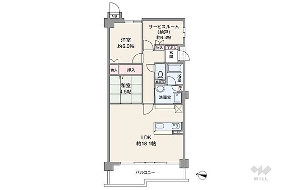 間取りは専有面...