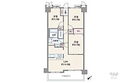 セントポリア豊中ファイン・アヴェニュー 3LDKの間取図画像