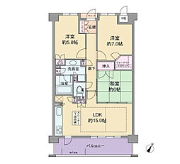 ネバーランド豊中ロマンテ 3LDKの間取図画像