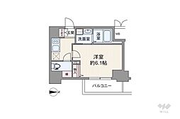 エスリード江坂セントラム 1Kの間取図画像