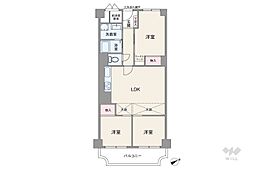 千里レックスマンションB棟 3LDKの間取図画像