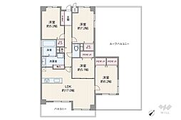 エステムコート吹田片山公園フローラ 4LDKの間取図画像