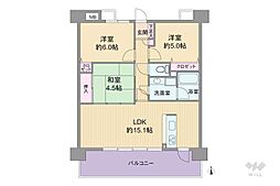 藤和シティホームズ江坂2 3LDKの間取図画像