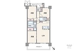 モンセーヌ加島ヴィルコート 3LDKの間取図画像