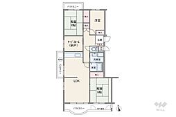 メゾン千里丘5番街R棟 3SLDKの間取図画像