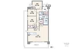 LEBEN千里青山台グランハイ 3LDKの間取図画像
