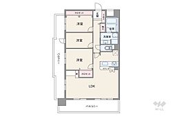 ライオンズマンション江坂町 3LDKの間取図画像