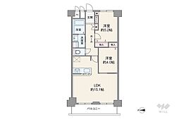 マンション西宮原 2LDKの間取図画像