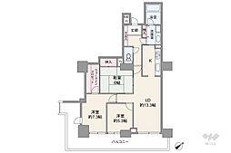 メロード吹田一番館 3LDKの間取図画像