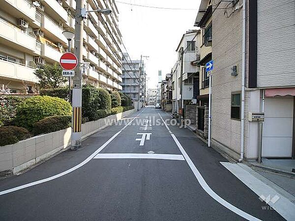 敷地南側の前面道路（西側から）