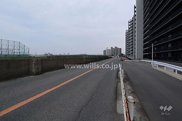 敷地北側の前面道路(西側から)